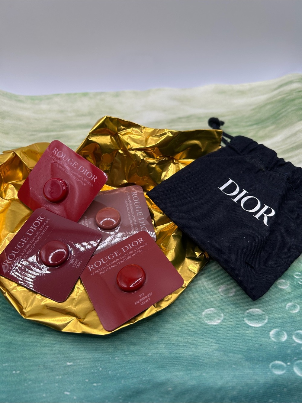Dior Rouge Dior Sample Set Four Lip Shades with Branded Pouch New